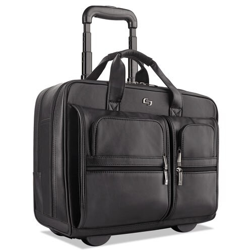 Classic Leather Rolling Case, 15.6", 16 7/10" X 7" X 13", Black Classic Leather Rolling Case, 15.6", 16 7/10" X 7" X 13", Black