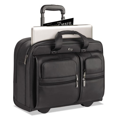 Classic Leather Rolling Case, 15.6", 16 7/10" X 7" X 13", Black Classic Leather Rolling Case, 15.6", 16 7/10" X 7" X 13", Black