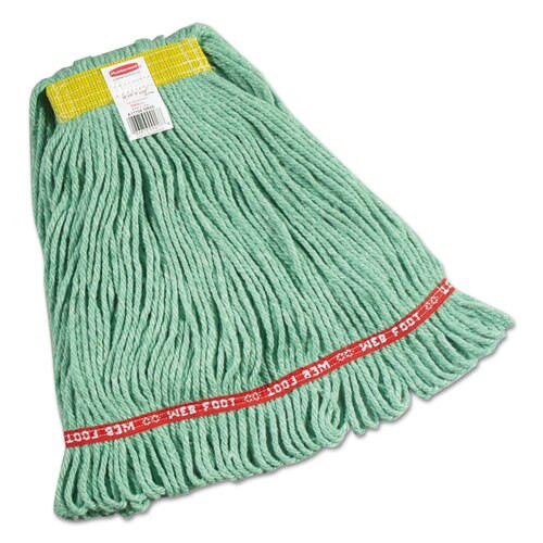 Web Foot Wet Mops, Cotton/synthetic, Green, Large, 5-in. Red Headband, 6/carton Web Foot Wet Mops, Cotton/synthetic, Green, Large, 5-in. Red Headband, 6/carton
