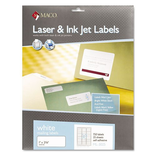 White Laser/inkjet Shipping And Address Labels, Inkjet/laser Printers, 2 X 4, White, 10/sheet, 100 Sheets/box White Laser/inkjet Shipping And Address Labels, Inkjet/laser Printers, 2 X 4, White, 10/sheet, 100 Sheets/box