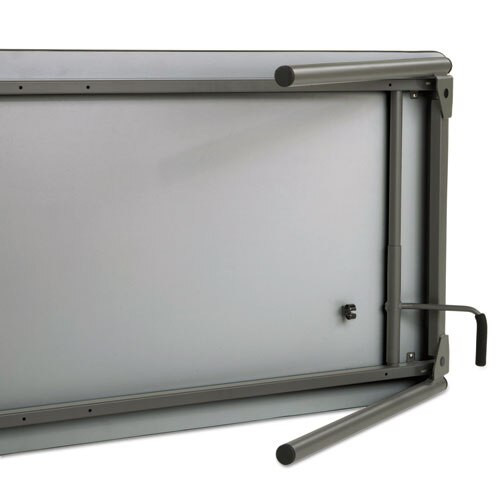 Maxx Legroom Rectangular Folding Table, 72w X 18d X 29-1/2h, Gray/charcoal