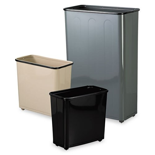 Fire-safe Wastebasket, Rectangular, Steel, 7.5 Gal, Gray Fire-safe Wastebasket, Rectangular, Steel, 7.5 Gal, Gray