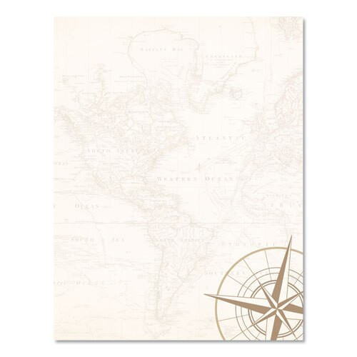 Pre-printed Paper, 24 Lb, 8.5 X 11, Map And Compass, 50/pack Pre-printed Paper, 24 Lb, 8.5 X 11, Map And Compass, 50/pack