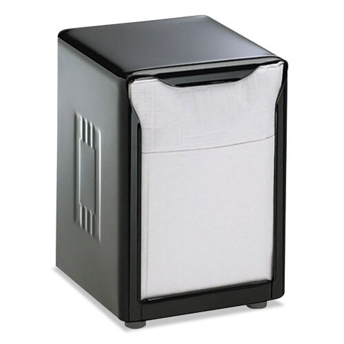 Tabletop Napkin Dispenser, Low Fold, 3 3/4 X 4 X 5 1/2, Capacity: 150, Black Tabletop Napkin Dispenser, Low Fold, 3 3/4 X 4 X 5 1/2, Capacity: 150, Black