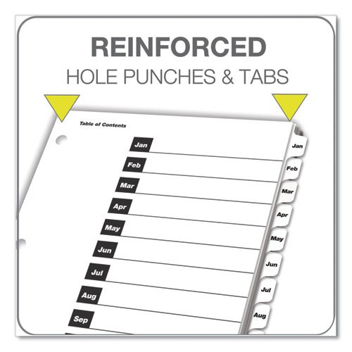 Onestep Printable Table Of Contents And Dividers, 12-tab, Jan. To Dec., 11 X 8.5, White, 1 Set Onestep Printable Table Of Contents And Dividers, 12-tab, Jan. To Dec., 11 X 8.5, White, 1 Set