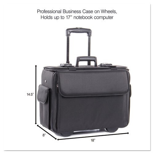 Catalog/computer Case On Wheels, Nylon, 18 X 8 X 13, Black Catalog/computer Case On Wheels, Nylon, 18 X 8 X 13, Black