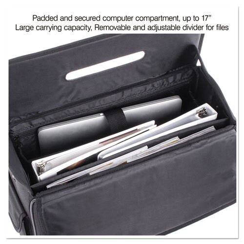 Catalog/computer Case On Wheels, Nylon, 18 X 8 X 13, Black Catalog/computer Case On Wheels, Nylon, 18 X 8 X 13, Black