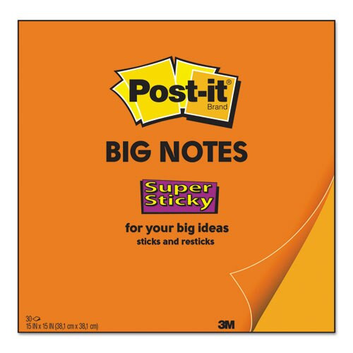 Big Notes, 15 X 15, Neon Orange, 30 Sheets Big Notes, 15 X 15, Neon Orange, 30 Sheets