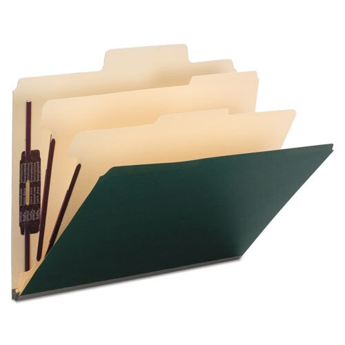 Supertab Colored Classification Folders, Safeshield Coated Fastener Technology, 2 Dividers, Letter Size, Dark Green, 10/box Supertab Colored Classification Folders, Safeshield Coated Fastener Technology, 2 Dividers, Letter Size, Dark Green, 10/box