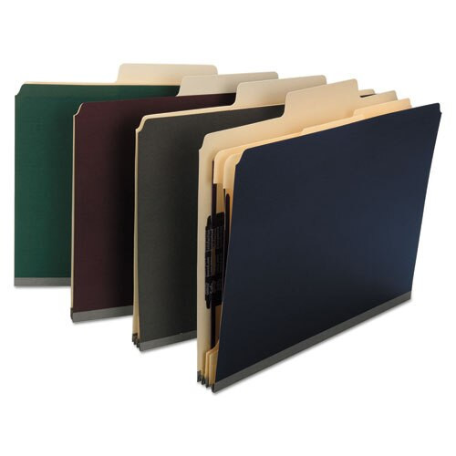 Supertab Colored Classification Folders, Safeshield Coated Fastener Technology, 2 Dividers, Letter Size, Dark Green, 10/box Supertab Colored Classification Folders, Safeshield Coated Fastener Technology, 2 Dividers, Letter Size, Dark Green, 10/box