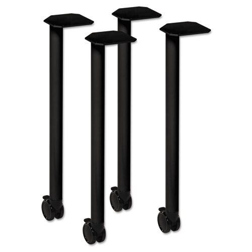 Huddle Series Post Leg Base With Casters, 1-3/4w X 1-3/4d X 28-3/8h, Black Huddle Series Post Leg Base With Casters, 1-3/4w X 1-3/4d X 28-3/8h, Black