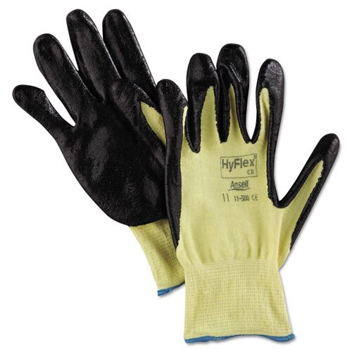 Hyflex Cr Gloves, Size 7, Yellow/black, Kevlar/nitrile, 24/pack Hyflex Cr Gloves, Size 7, Yellow/black, Kevlar/nitrile, 24/pack