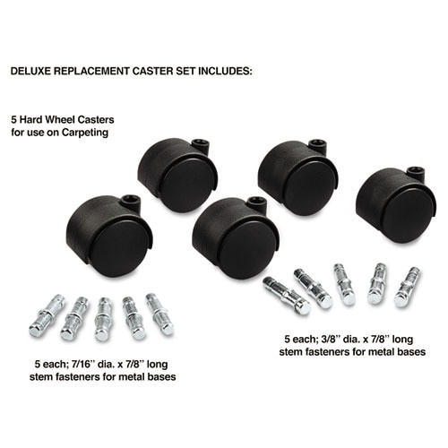 Deluxe Duet Casters, Nylon, B And K Stems, 110 Lbs/caster, 5/set Deluxe Duet Casters, Nylon, B And K Stems, 110 Lbs/caster, 5/set