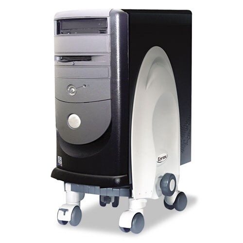 Deluxe Mobile Cpu Stand, 12w X 12d X 18h, Gray Deluxe Mobile Cpu Stand, 12w X 12d X 18h, Gray