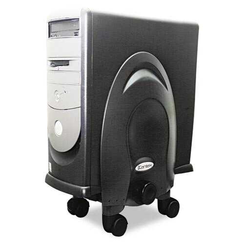 Deluxe Mobile Cpu Stand, 12w X 12d X 18h, Gray Deluxe Mobile Cpu Stand, 12w X 12d X 18h, Gray