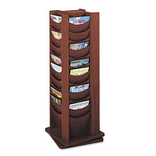 Rotary Display, 48 Compartments, 17.75w X 17.75d X 49.5h, Mahogany Rotary Display, 48 Compartments, 17.75w X 17.75d X 49.5h, Mahogany