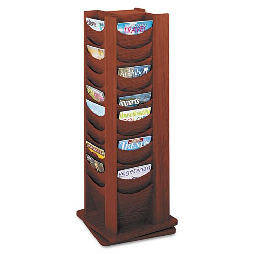 Rotary Display, 48 Compartments, 17.75w X 17.75d X 49.5h, Mahogany Rotary Display, 48 Compartments, 17.75w X 17.75d X 49.5h, Mahogany