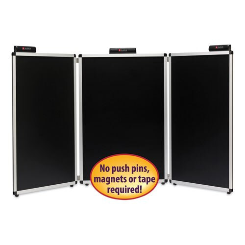 Justick Three-panel Electro-surface Table-top Expo Display, 72" X 36", Black Justick Three-panel Electro-surface Table-top Expo Display, 72" X 36", Black
