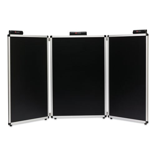 Justick Three-panel Electro-surface Table-top Expo Display, 72" X 36", Black Justick Three-panel Electro-surface Table-top Expo Display, 72" X 36", Black