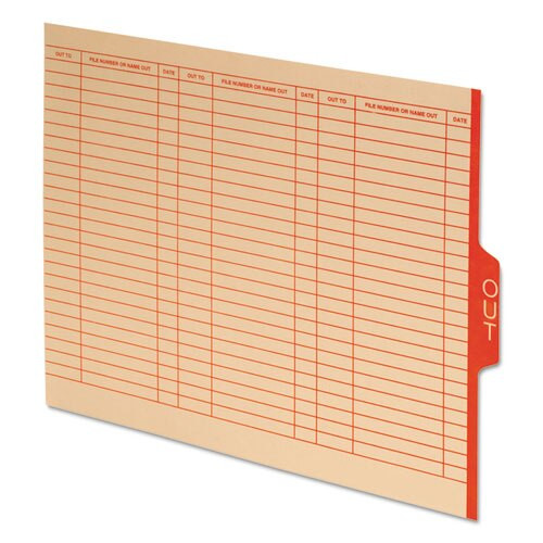Out Guides With Center Tab, 1/3-cut End Tab, Out, 8.5 X 11, Manila, 100/box Out Guides With Center Tab, 1/3-cut End Tab, Out, 8.5 X 11, Manila, 100/box