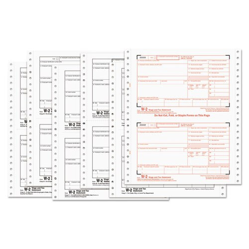 W-2 Tax Forms, 4-part, 5 1/2 X 8 1/2, Inkjet/laser, 50 W-2s & 1 W-3 W-2 Tax Forms, 4-part, 5 1/2 X 8 1/2, Inkjet/laser, 50 W-2s & 1 W-3