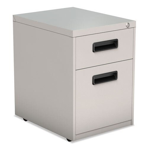 Two-drawer Metal Pedestal File, 14.96w X 19.29d X 21.65h, Light Gray Two-drawer Metal Pedestal File, 14.96w X 19.29d X 21.65h, Light Gray
