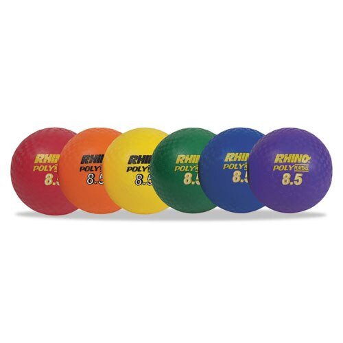 Rhino Playground Ball Set, 8 1/2" Diameter, Rubber, Assorted, 6 Balls/set Rhino Playground Ball Set, 8 1/2" Diameter, Rubber, Assorted, 6 Balls/set