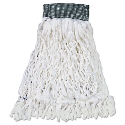 Clean Room Mop Head, Rayon, Loop-end, Medium, White, 12/carton Clean Room Mop Head, Rayon, Loop-end, Medium, White, 12/carton
