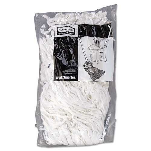 Clean Room Mop Head, Rayon, Loop-end, Medium, White, 12/carton Clean Room Mop Head, Rayon, Loop-end, Medium, White, 12/carton