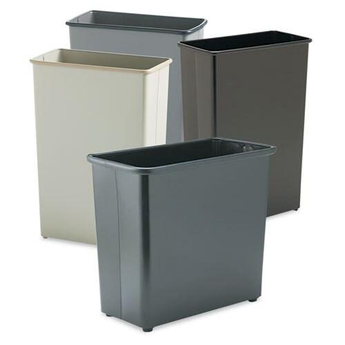 Rectangular Wastebasket, Steel, 22 Gal, Charcoal Rectangular Wastebasket, Steel, 22 Gal, Charcoal