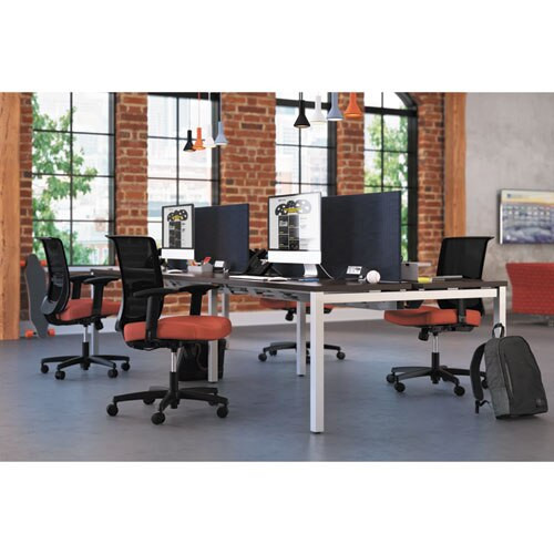 Convergence Mid-back Task Chair With Syncho-tilt Control With Seat Slide, Supports Up To 275 Lbs, Red Seat, Black Back/base Convergence Mid-back Task Chair With Syncho-tilt Control With Seat Slide, Supports Up To 275 Lbs, Red Seat, Black Back/base