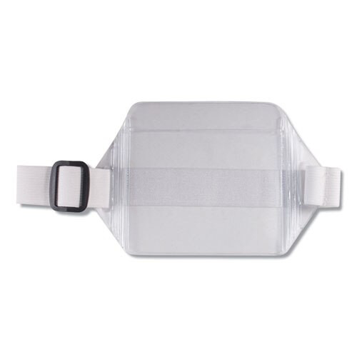 Horizontal Arm Badge Holder, 5.5 X 3.88, Clear/white. 12/box Horizontal Arm Badge Holder, 5.5 X 3.88, Clear/white. 12/box