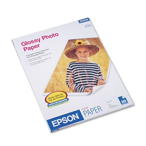 Glossy Photo Paper, 9.4 Mil, 8.5 X 11, Glossy White, 20/pack Glossy Photo Paper, 9.4 Mil, 8.5 X 11, Glossy White, 20/pack