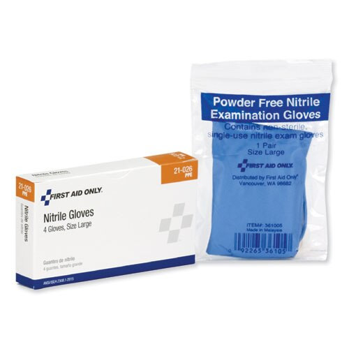 Ansi Compliant First Aid Kit Refill For 16 Unit First Aid Kit, (4) Exam Gloves Ansi Compliant First Aid Kit Refill For 16 Unit First Aid Kit, (4) Exam Gloves