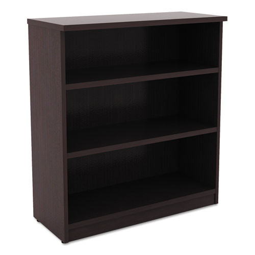 Alera Valencia Series Bookcase, Three-shelf, 31 3/4w X 14d X 39 3/8h, Espresso Alera Valencia Series Bookcase, Three-shelf, 31 3/4w X 14d X 39 3/8h, Espresso