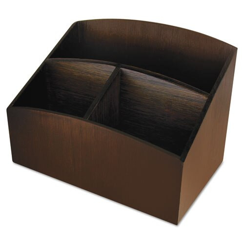 Eco-friendly Bamboo Curves Desk Organizer, 7 1/4 X 4 3/4 X 5 1/4, Espresso Eco-friendly Bamboo Curves Desk Organizer, 7 1/4 X 4 3/4 X 5 1/4, Espresso