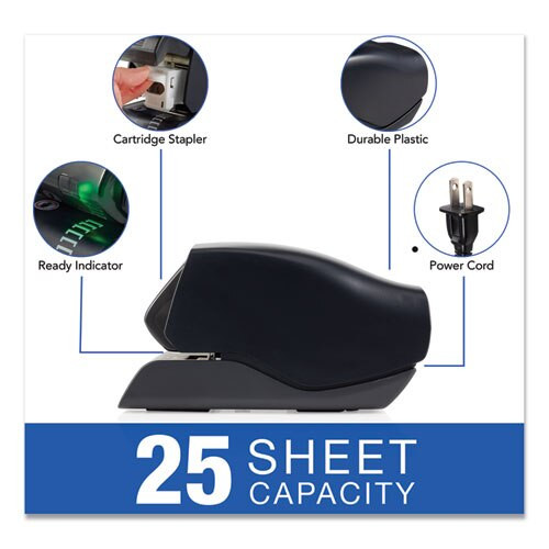 Desktop Cartridge Electric Stapler With Led Guide, 25-sheet Capacity, Black Desktop Cartridge Electric Stapler With Led Guide, 25-sheet Capacity, Black