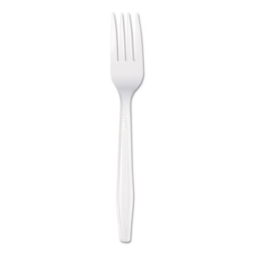Mediumweight Polystyrene Cutlery, Fork, White, 100/box Mediumweight Polystyrene Cutlery, Fork, White, 100/box