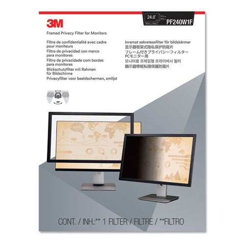Framed Desktop Monitor Privacy Filter For 23.6" To 24" Widescreen Lcd, 16:10 Framed Desktop Monitor Privacy Filter For 23.6" To 24" Widescreen Lcd, 16:10