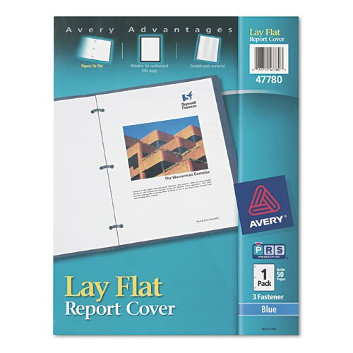 Lay Flat View Report Cover W/flexible Fastener, Letter, 1/2" Cap, Clear/blue Lay Flat View Report Cover W/flexible Fastener, Letter, 1/2" Cap, Clear/blue