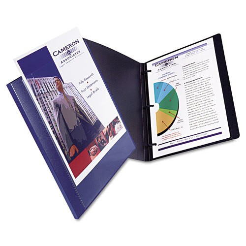 Lay Flat View Report Cover W/flexible Fastener, Letter, 1/2" Cap, Clear/blue Lay Flat View Report Cover W/flexible Fastener, Letter, 1/2" Cap, Clear/blue