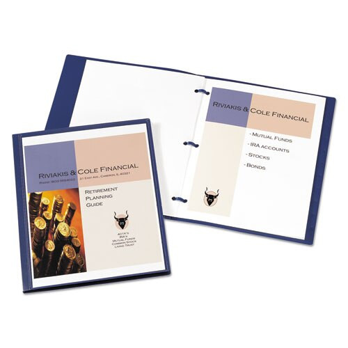 Lay Flat View Report Cover W/flexible Fastener, Letter, 1/2" Cap, Clear/blue Lay Flat View Report Cover W/flexible Fastener, Letter, 1/2" Cap, Clear/blue