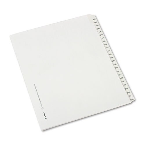 Preprinted Legal Exhibit Side Tab Index Dividers, Allstate Style, 25-tab, 226 To 250, 11 X 8.5, White, 1 Set Preprinted Legal Exhibit Side Tab Index Dividers, Allstate Style, 25-tab, 226 To 250, 11 X 8.5, White, 1 Set