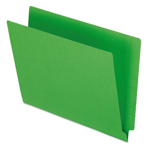 Colored End Tab Folders With Reinforced 2-ply Straight Cut Tabs, Letter Size, Green, 100/box Colored End Tab Folders With Reinforced 2-ply Straight Cut Tabs, Letter Size, Green, 100/box