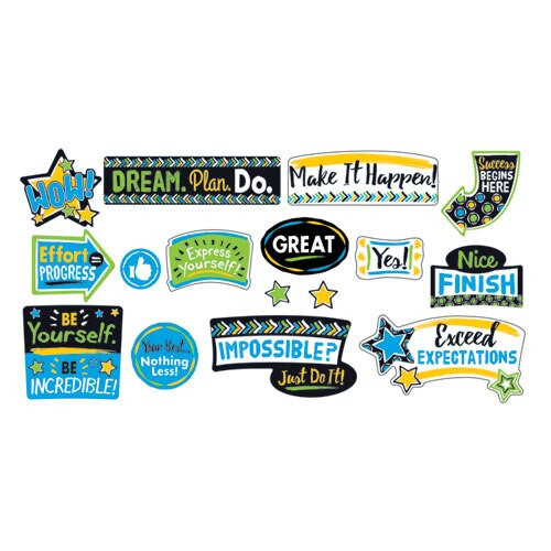 Bold Strokes Phrases Bulletin Board Set, Assorted, 18 1/4" X 31" Bold Strokes Phrases Bulletin Board Set, Assorted, 18 1/4" X 31"