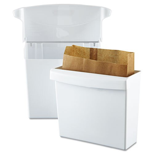 Sanitary Napkin Receptacle With Rigid Liner, Rectangular, Plastic, White Sanitary Napkin Receptacle With Rigid Liner, Rectangular, Plastic, White
