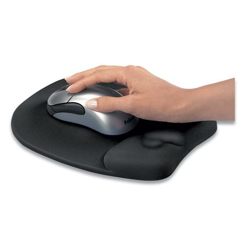 Mouse Pad W/wrist Rest, Nonskid Back, 7 15/16 X 9 1/4, Black Mouse Pad W/wrist Rest, Nonskid Back, 7 15/16 X 9 1/4, Black