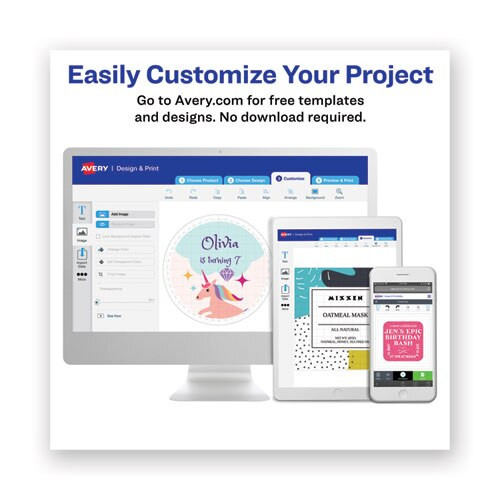 Permanent Laser Print-to-the-edge Id Labels W/surefeed, 2 1/2"dia, White, 300/pk