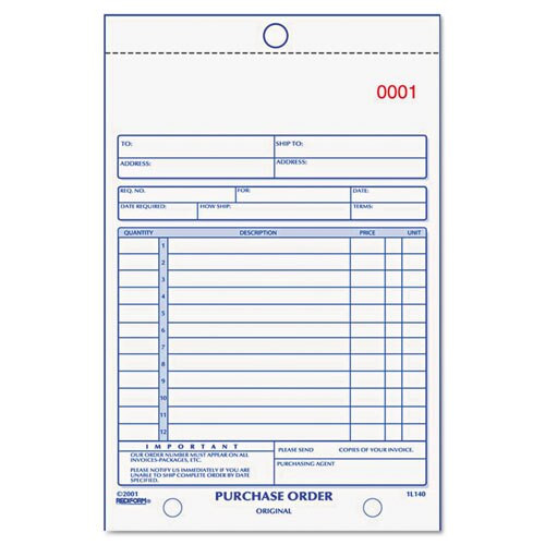 Purchase Order Book, Bottom Punch, 5 1/2 X 7 7/8, Two-part Carbonless, 50 Forms Purchase Order Book, Bottom Punch, 5 1/2 X 7 7/8, Two-part Carbonless, 50 Forms