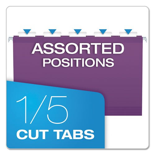 Colored Reinforced Hanging Folders, Legal Size, 1/5-cut Tab, Violet, 25/box Colored Reinforced Hanging Folders, Legal Size, 1/5-cut Tab, Violet, 25/box